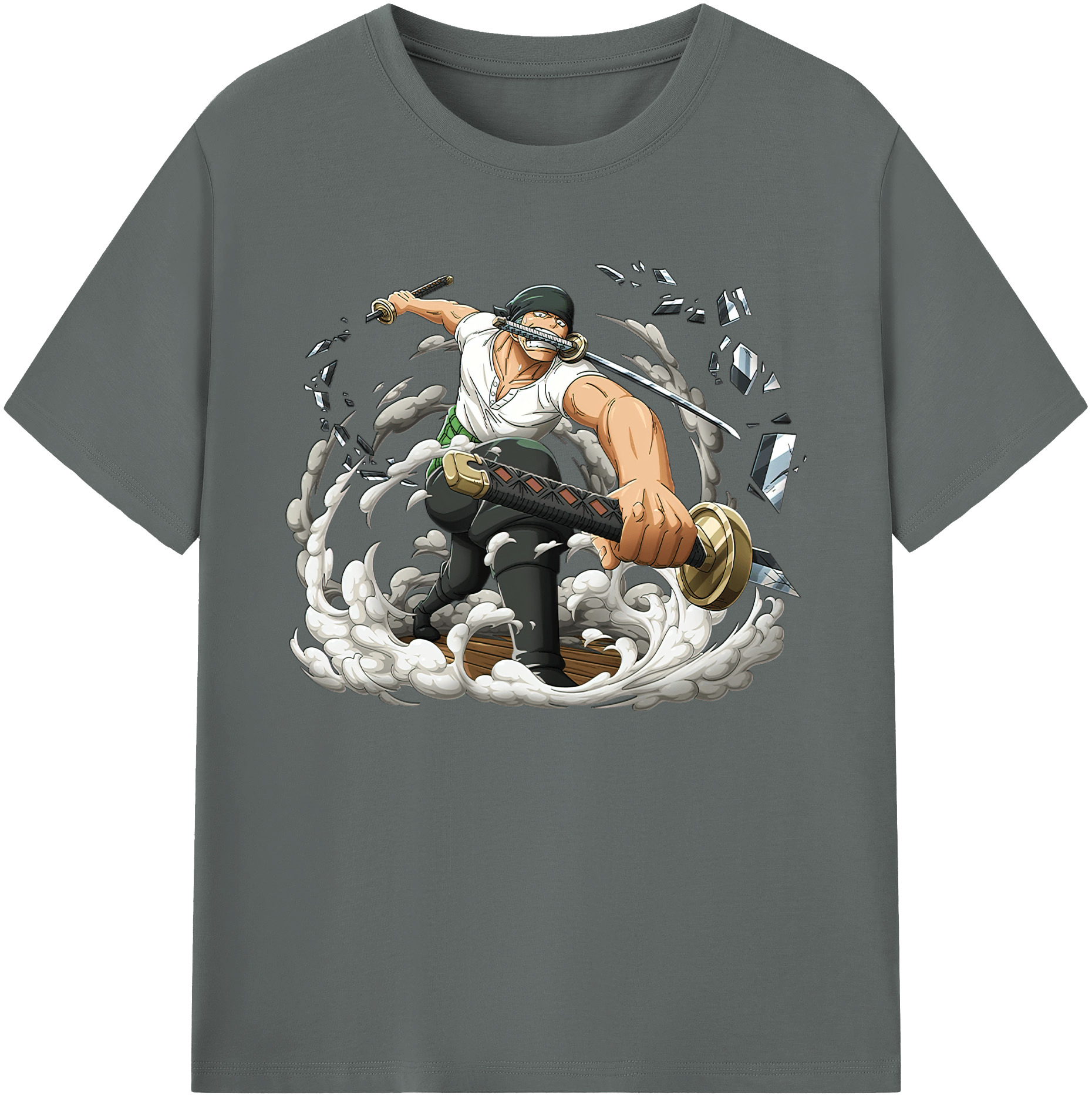 ワンピース ロロノア・ゾロ ONE PIECE Roronoa Zoro 綿100％ メンズ半袖Tシャツ｜肌触りやわらか＆通気性